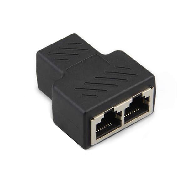 1 til 2 Lan Ethernet Netværk Splitter Stik Forlænger Adapter Stik til RJ45 A