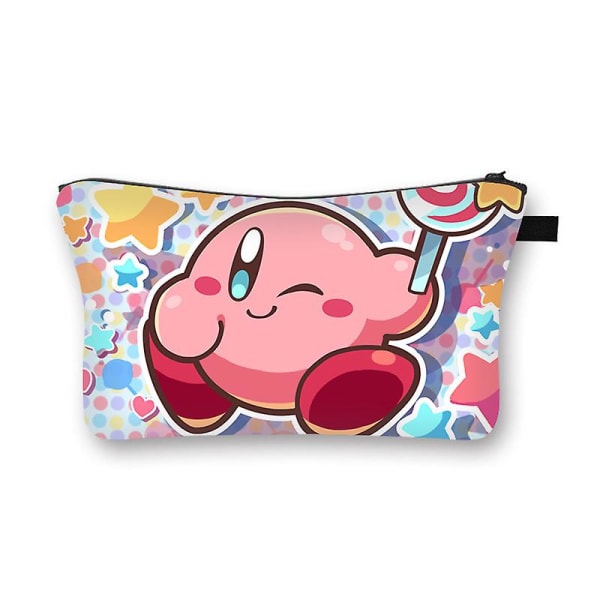 Kirby Cartoon Anime -kosmetiikkalaukku, neliön muotoinen ulkona toimiva monitoiminen matkalaukku Naisten hygieniatuotteet Organizer Tytöille Syntymäpäivälahja Kirby-25