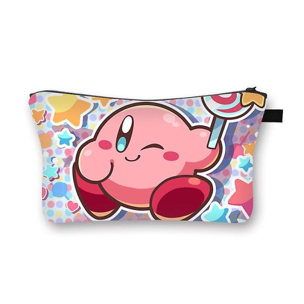 Kirby Cartoon Anime kosmetikkveske Firkantet utendørs multifunksjon reiseoppbevaringsveske Kvinner Toalettsaker Arrangør Jenter Bursdagsgave Kirby-25