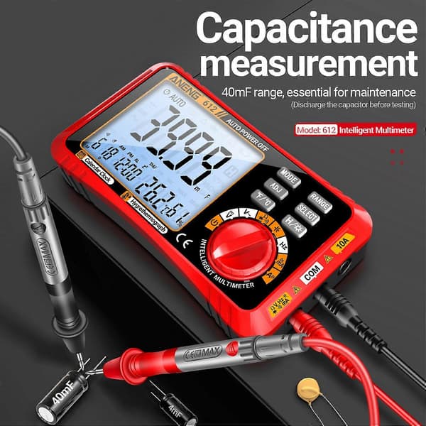 ANENG 612 Smart 3 i 1 Digitalt Multimeter Evighetskalender Temperatur og Fuktighet Amperemeter Voltmeter