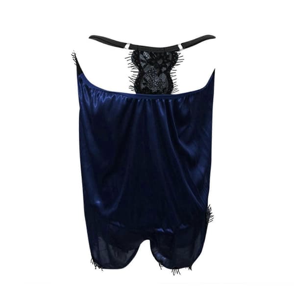 Ärmlös Dam Nattlinne Sovkläder Pyjamas Set Underkläder För Kvinnor ZH blue L