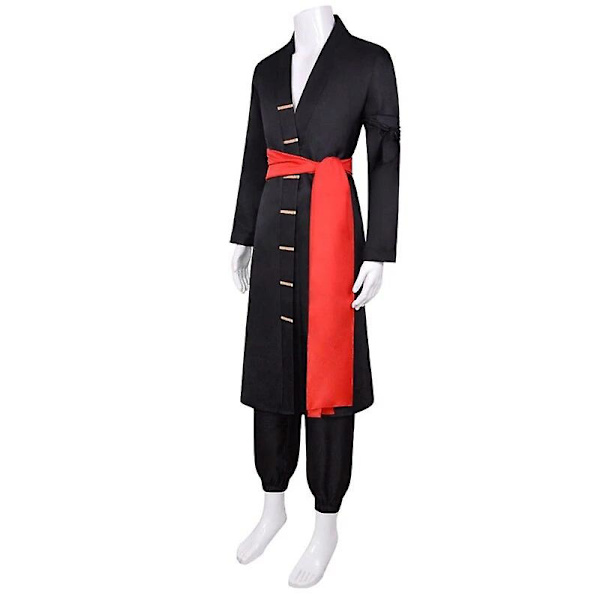 One Piece Roronoa Zoro Cosplay kostume Piratjæger Wano Country Zoro Juurou Animetøj Mands sorte fulde outfit L
