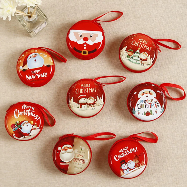 6stk jule nytårsgave børns møntpung julegave dekorativ emballage æske 1pcs Round Random