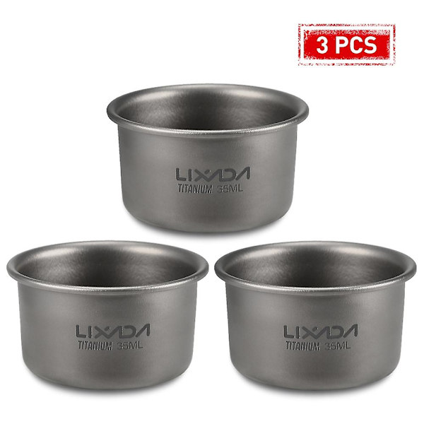 Lixada 35ml Mini Titanium Tekopp Hjemmekontor Utendørs Camping Fottur Kaffe Tekopp Krus 8g