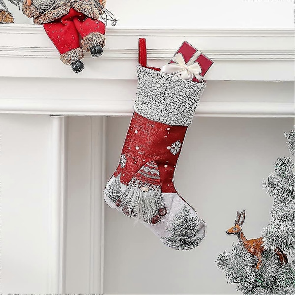 Julstrumpor Hänge Jultomte Snögubbe Strumpa Dekorativa Julstrumpor Ornament Julgranshängande Strumpor För Barn (ShiKai)