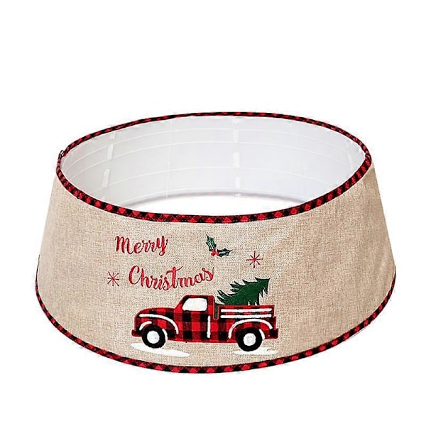 Glædelig Jul Træ Krave 78 cm Plaid Bil Juletræ Nederdel Ring Base Cover Hjem Vinter Ferie Nytårsdekorationer