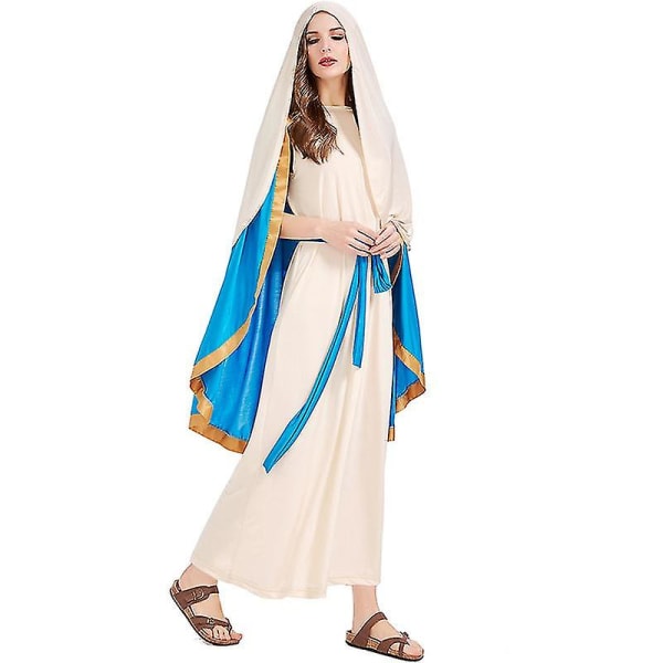 Hurtig levering The Virgin Mary Voksen Cosplay Halloween kostume The Virgin Mary M