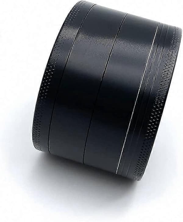 Stor 2,4\" (63 mm) 4-delt krydderkvern i sinklegering i svart