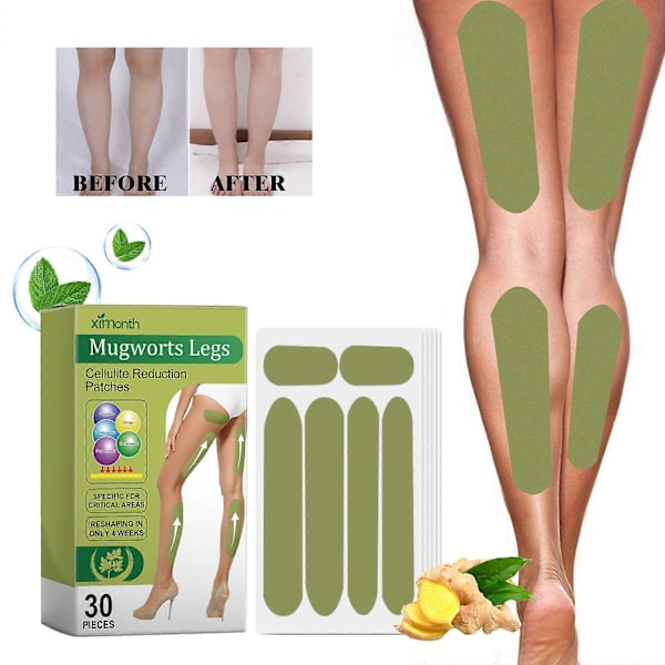 Gråbynke Ben Cellulite Reduktionsplastre, Lægløft Formende Malurt Ben Klistermærker Ben Moxibustion Plaster