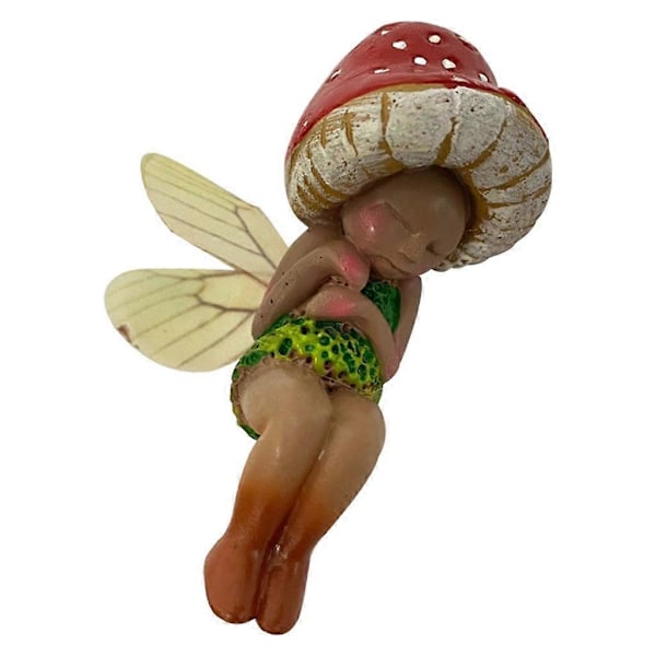 Sovende Fe Figur Håndværk Svampe Elf Pixie Ornament Statue Dekoration