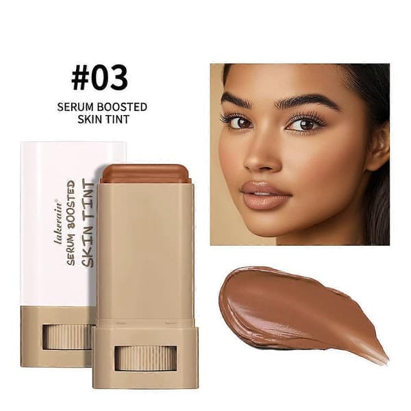 Serum Boosted Skin Tint Foundation Stick Vegan Full Coverage Face Makeup 18g 3