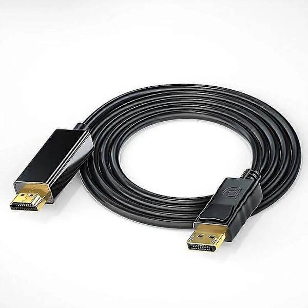 Displayport till HDMI-kabel Dator DP HDMI Monitor Konverterare HDMI DP Adapter Hög Kvalitet Guld Kontakter Stödjer 1080p Full HD 60Hz 1.8m