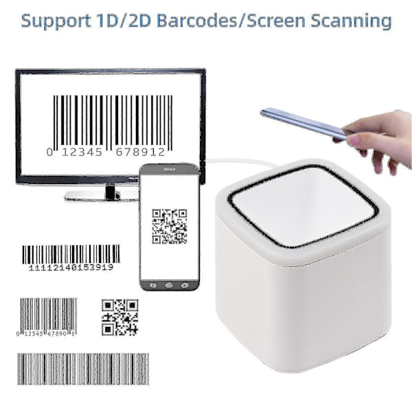 Qr Strekkodeskanner Plattform Håndfri Usb Kablet Strekkodeleser Cmos Bildesensor Skrivebordsskanner Stort Skannevindu A szkydv