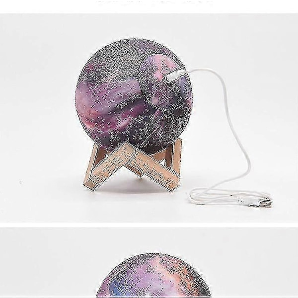 Månelampe Galaxy Lampe, 15 cm 16 Farver Led 3d Månelampe, Fjernbetjening & Touch Kontrol Måne Natlampe Til Piger Drenge