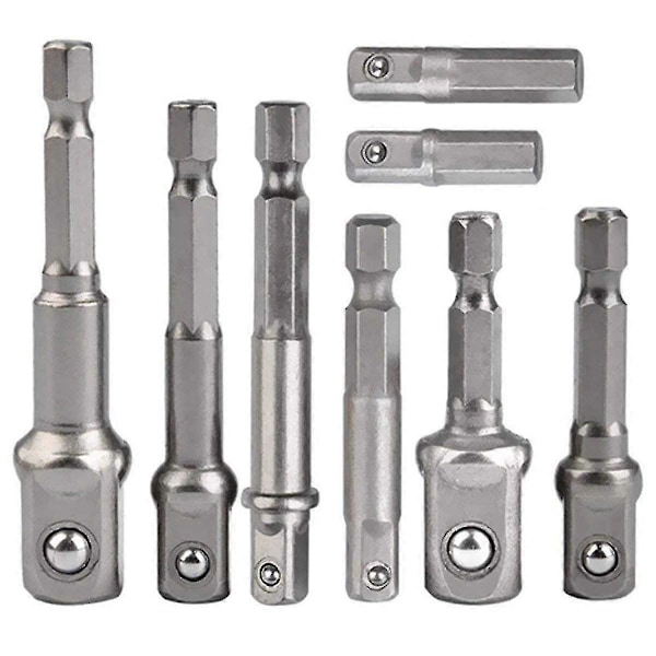 8-pack 1/4\" till 1/4\" 3/8\" 1/2\" Hex Adapter för Sladdlös Borrmaskin och Skruvdragare - Ya