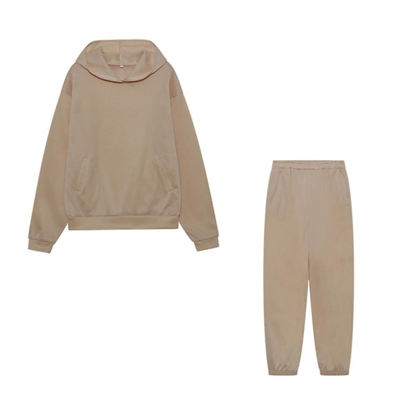 Naisten huppari + joustava set Activewear Khaki S