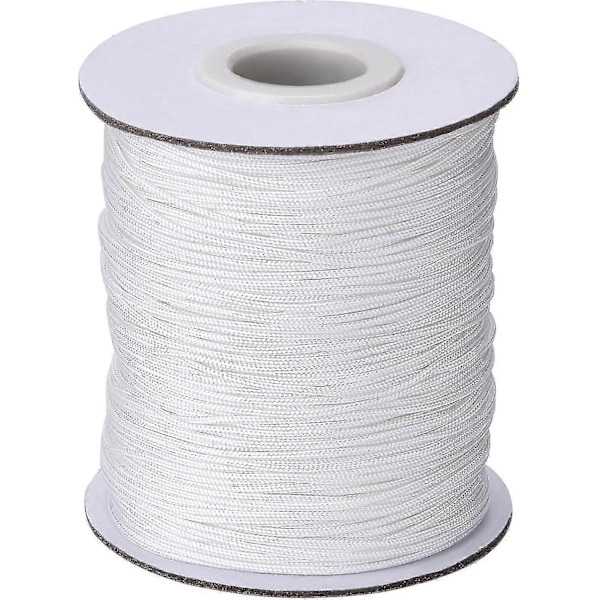 1,0 mm Vit Flätad Lyftgardinssnöre Draglina för Persienner Aluminiumgardin, Trädgårdsodling Fabrik och Hantverk, 100 meter/rulle