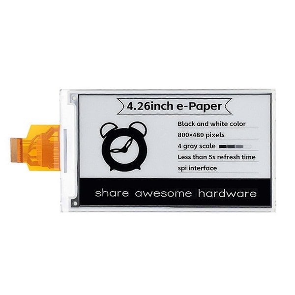 4.26 tuuman E-Paper-näyttö 800X480P 3.3V Mustavalkoinen Nano STM32:lle