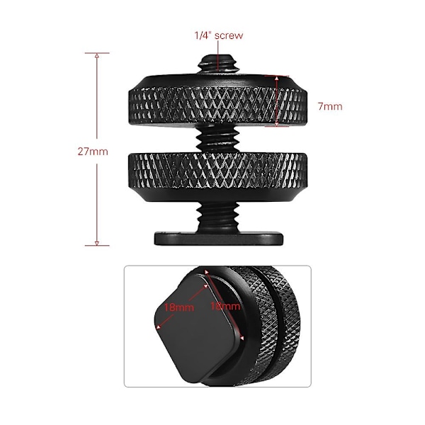 5st Kamera Blixtskofäste till 1/4\"-20 Stativskruv Adapter Blixtskofäste för DSLR Kamera Rig