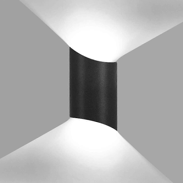 10W Vanntett Moderne LED Vegglampe Opp Ned Aluminium Veggvasker LED Innendørs Utendørs Soverom Korridor Veranda, Svart 6000K