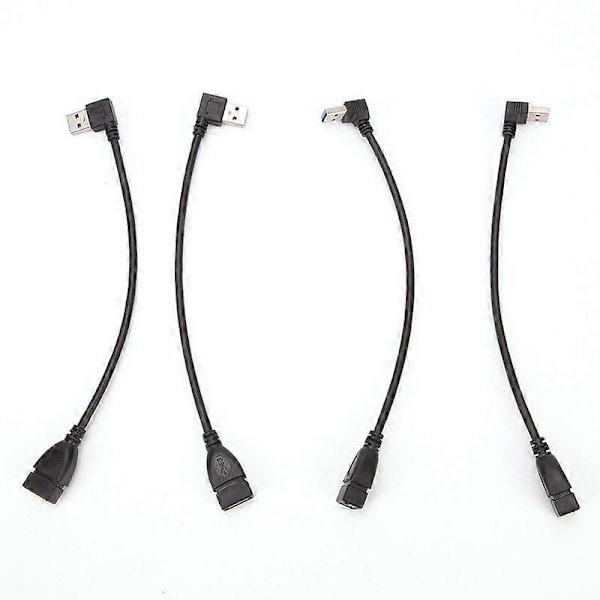Usb 3.0 Vinkel 90 Graders Forlængerkabel Han til Hun Adapterledning Data Ned