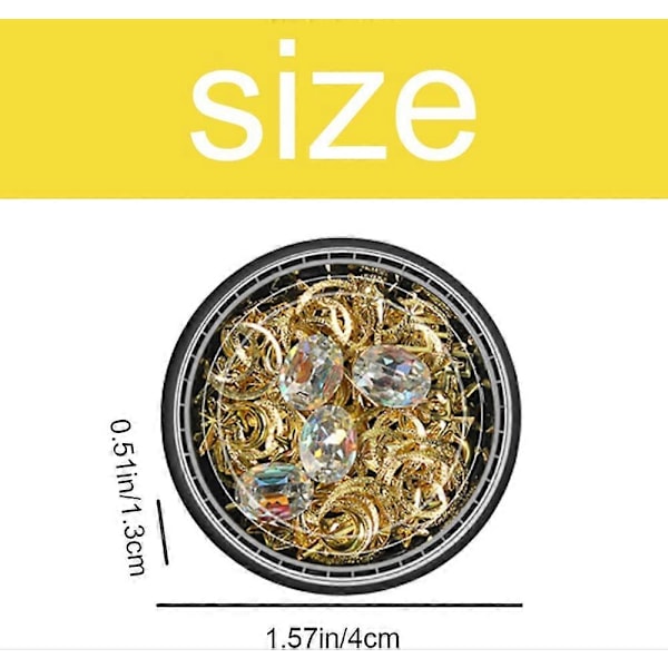 Månstjärna Nagelkonst Stud Blandade Ihåliga Månstjärna Nagel Stud Guld Metall Paljetter 3D Nagelkonst Dekoration