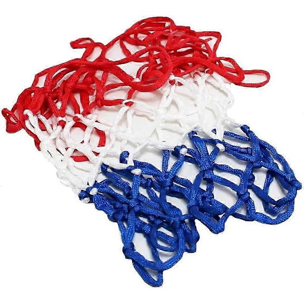 Sæt med 2 professionelle basketballnet, basketball udskiftningsnet, net til basketballkurv, basketballkurv, 3 farver, net til basketballkurv, udendørs