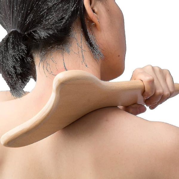 Tflycq Wooden Gua Sha Tool Skulder Ryggmassasjebrett Kroppscellulitt Muskelavslapning