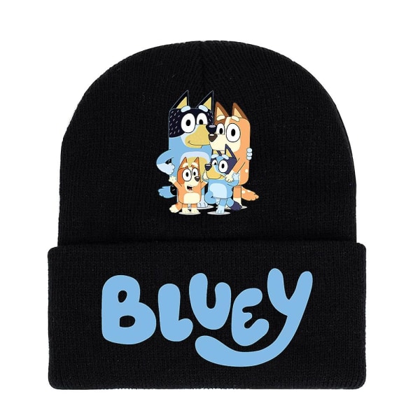 Bluey sarjakuvapainatus hihansuut neulottu pipo hattu talvella lämmin cap Pääkallo Lippalakit aikuisille lapsille unisex lahjat style 1