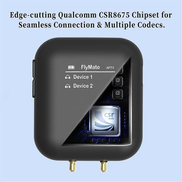 Fly01 Bluetooth 5.0 Transmitter til Fly Audio, HD Transmitter med 3,5 mm Jack Audio Adapter D
