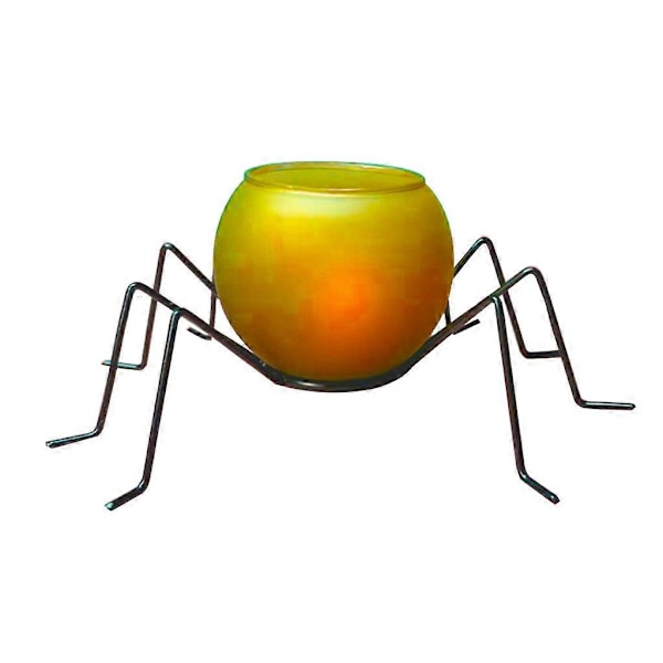 Halloween Jern Spider Lysestake Dekorativ Metall Telys Skrivebordslysestake gul stor
