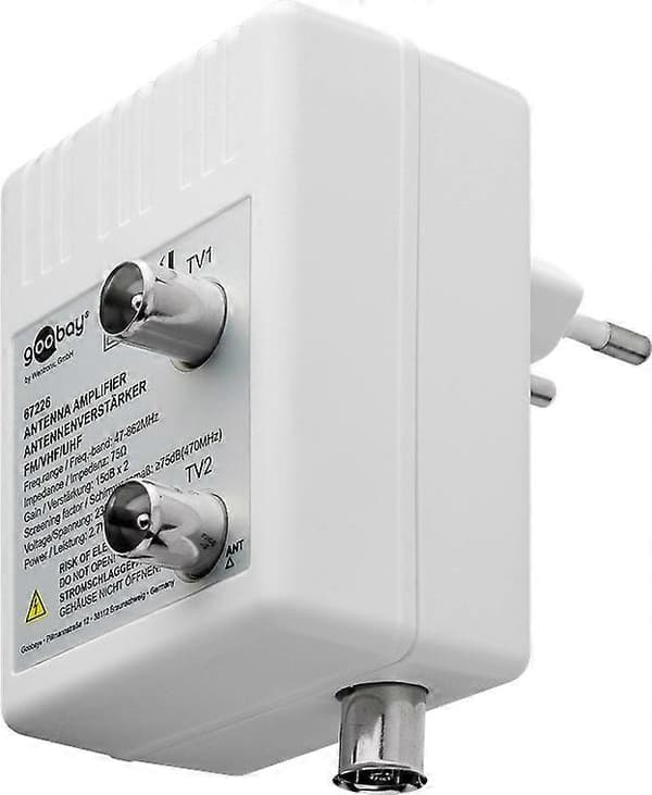 Antenneforsterker for to enheter 15 dB (DVB-T, DVB-T2, DVB-C)