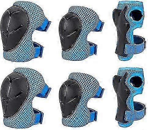 Knäskydd för barn, set med 6 stycken, skyddsutrustning set armbågsskydd handledsskydd knäskydd