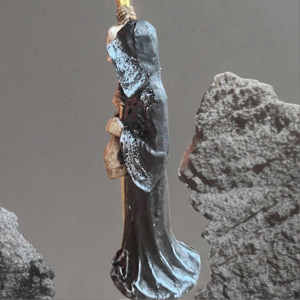 Hellige Død Statue Stående Dekorativ Muerte Figur Grim Reaper Holder Kranie Statue Alter Hallowe