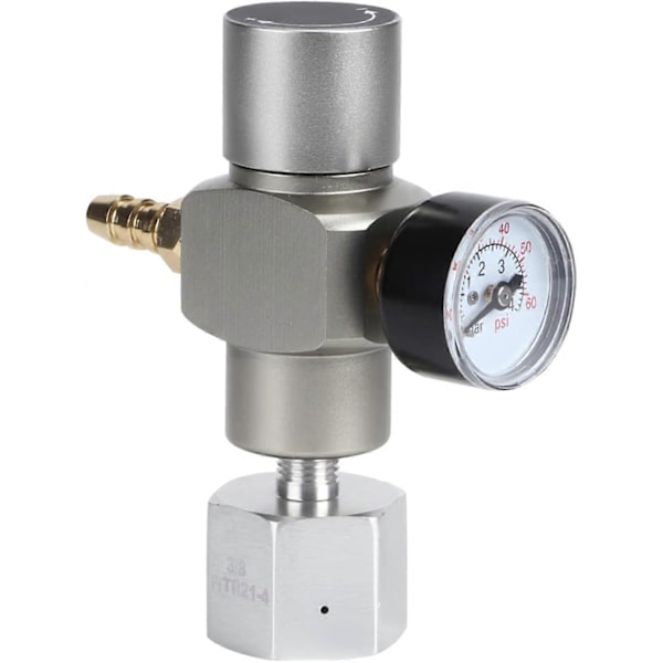 Hold Stabilt Tryk Tønderegulator, 2 I 1 Mini CO2 Gas Regulator Soda Trykmåler Mini Gas Regulator Med Adapter 3/8in Til TR21.4