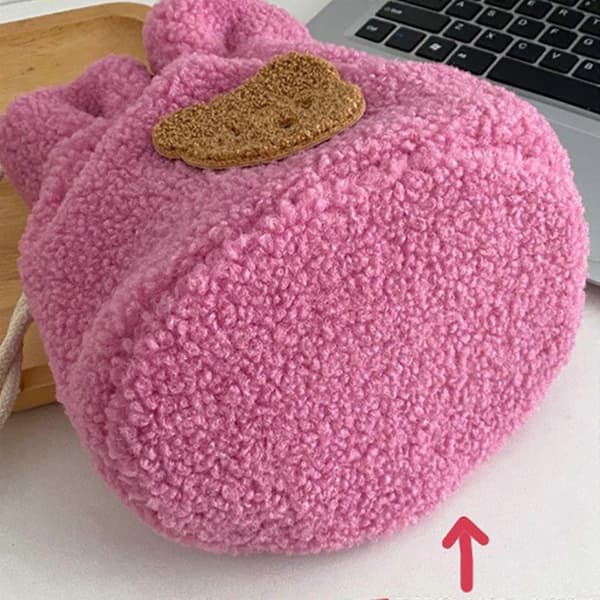 Dam Tecknad Dragsko Hinkväskor Mini Crossbody Väska Plysch Axelväskor