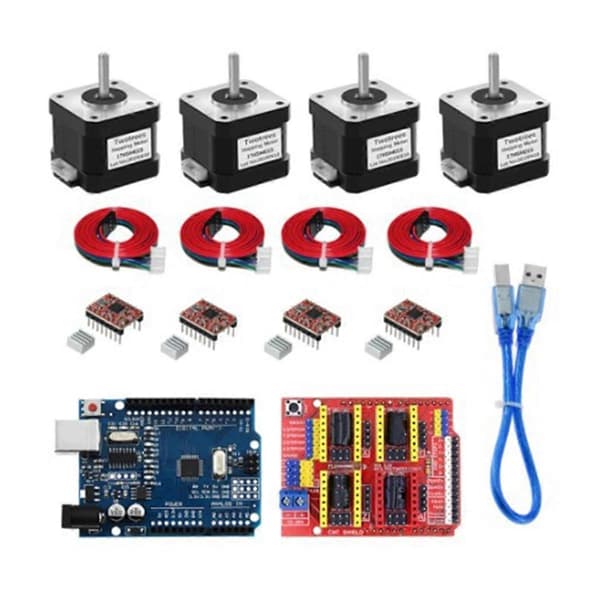 Nema17 Steppermotor + 4 stk. A4988 Driver Udvidelseskort 3D Printer Kit