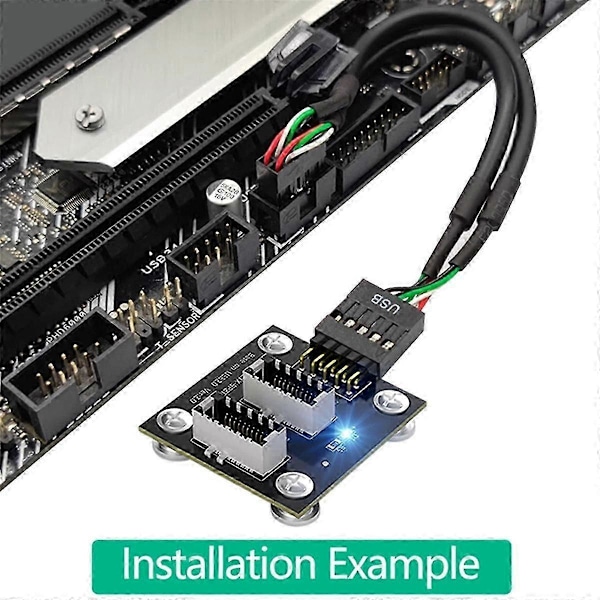 Kaksi USB 3.1 Etupaneelin Liitäntää Key-A Type-E USB 2.0 9Pin Emolevyn Liittimeen Uroskaapelin Jatkoadapteri