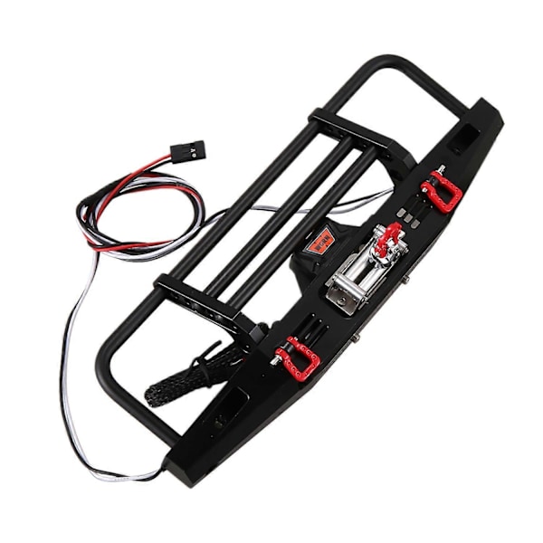 Metal Front Bumper med Spil Fjernbetjeningssystem til 1/10 RC Crawler TRX4 Axial SCX10 & SCX10