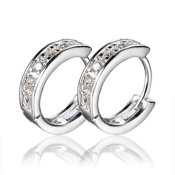 Øreringe mode high-end ny enkelt række diamant kvindelige U-formede allergivenlige zirkon øreringe