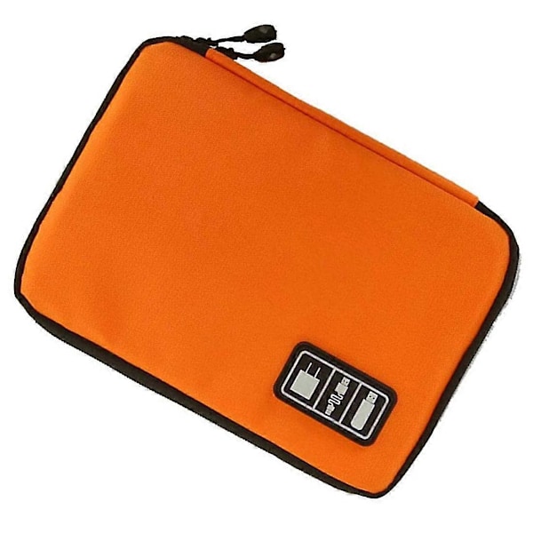 Organiser Kabler Reise Elektronisk Tilbehør Veske Batteri USB Lader Harddisk Minnekort - oransje