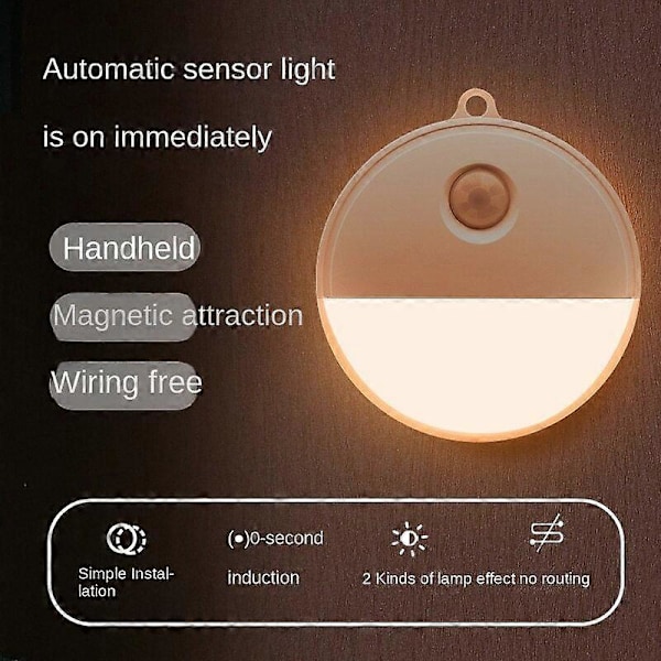 Justerbar Farve LED Natlys Menneskekrops Induktion Magnetisk Suge Intelligent Lysstyring Skabslys