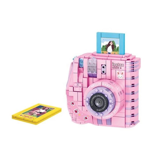 DIY minikamera kreativa retro digitalkamera modell ornament monterade byggsten leksaker style 3