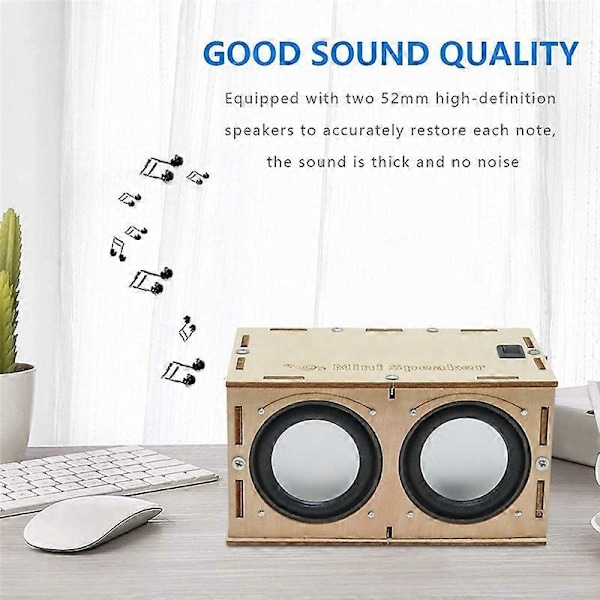 DIY Bluetooth Högtalarlåda Kit Elektronisk Ljudförstärkare Bygg Din Egen Portabla Trälåda Bluetoot