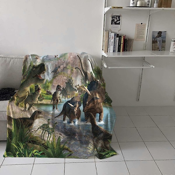 Flanell Fleece Filt för Soffa Säng Vulkan Dinosaurie Samling Mjuk Mysig Lättviktig Sängfilt för Barn/Vuxna/Flickor/Pojkar 150x200cm Dinosaurie2al