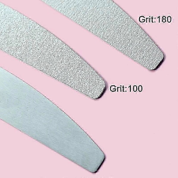 10 stk./parti Halvmåne Sandpapir 80 100 180 240 Polering Neglefil Udskiftning Tyk Sort Professionel Manicure Værktøj Buffer Filer