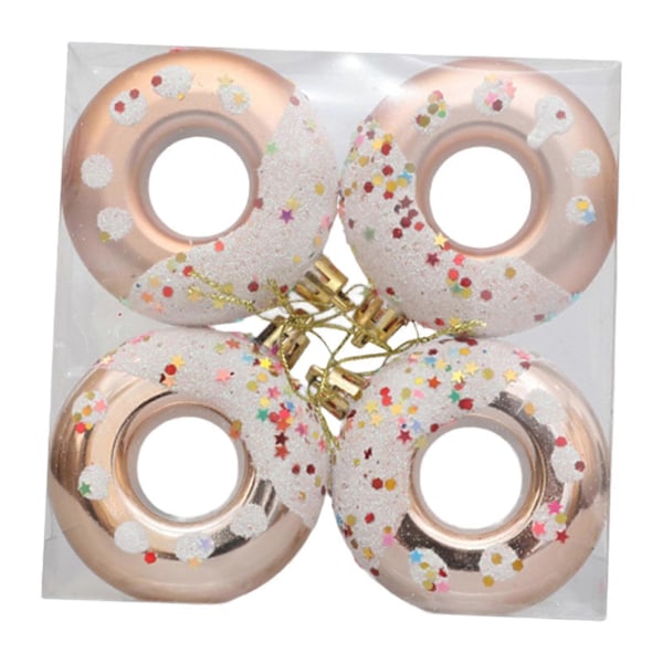 4 Stykker Donut Julepynt Festartikler Juletre Anheng Donut Hengende Dekorasjon for Vindu Veranda Festivaler Balkong