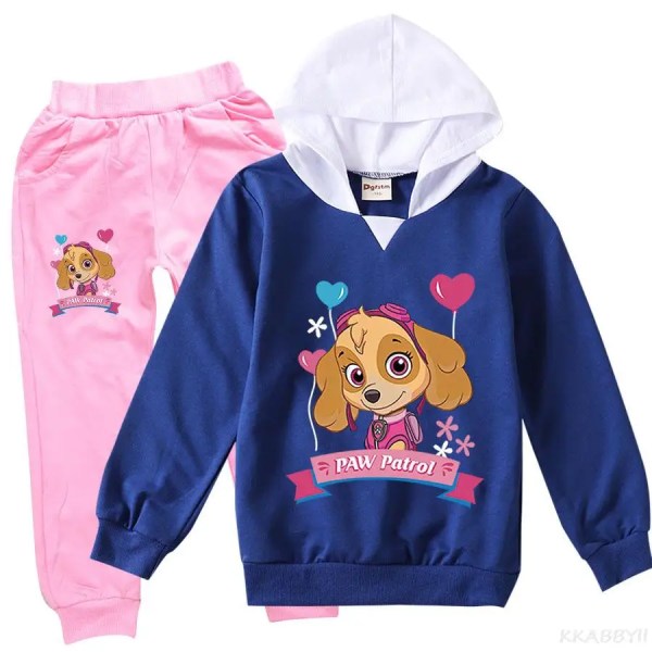 PAW PATROL Barneklær Tegneserie Jenter Klær Sett Vår Høst Klær Dress Topper og bukser Baby jente Høst antrekk style 8 160