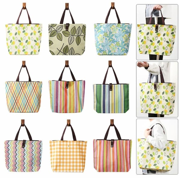 Kannettava taitettava vedenpitävä printed kantolaukku Shopper Pussi Olkalaukku Käsilaukku ostoksille|matka|säilytykseen Style-1