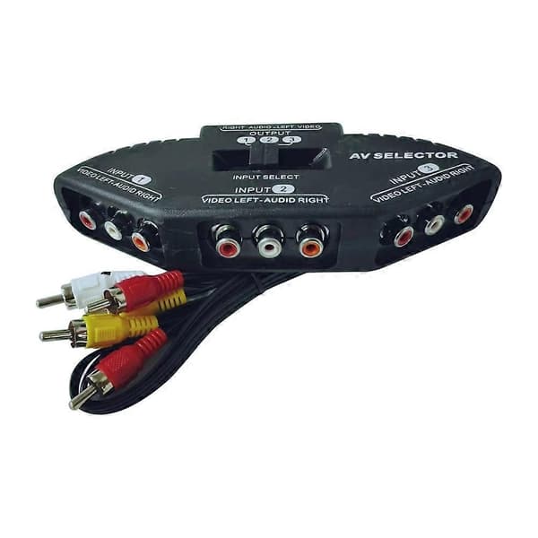 3-vejs lyd-video AV-switch-vælgerboks-splitter-switch med kabel til TV X-Box DVD-afspillerenheder Switch Black